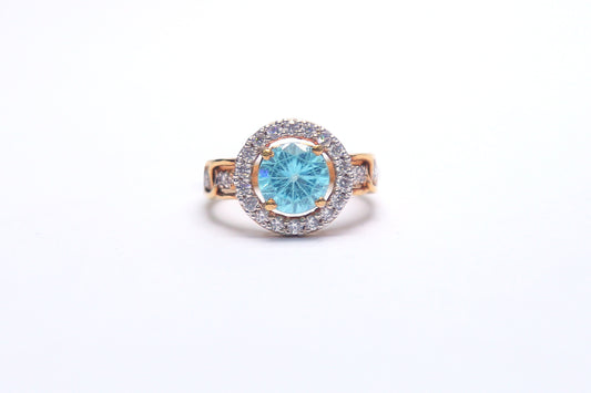 AQUA & ZIRCON WITH GOLD ELECTROPLATING