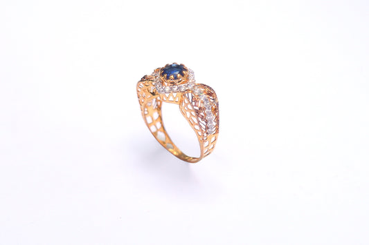 BLUE AND ZIRCON WITH ELECTRO GOLDPLATING