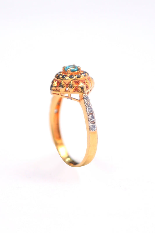 NATURAL BLUE TOPAZ VINTAGE RING