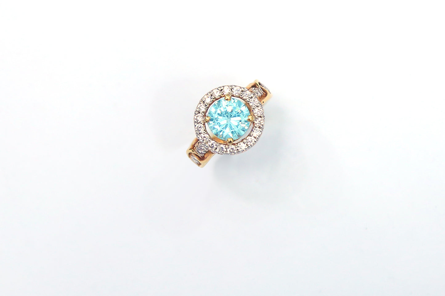 AQUA & ZIRCON WITH GOLD ELECTROPLATING