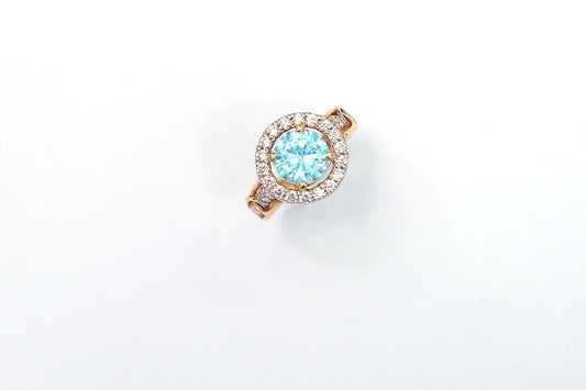 AQUA & ZIRCON WITH GOLD ELECTROPLATING