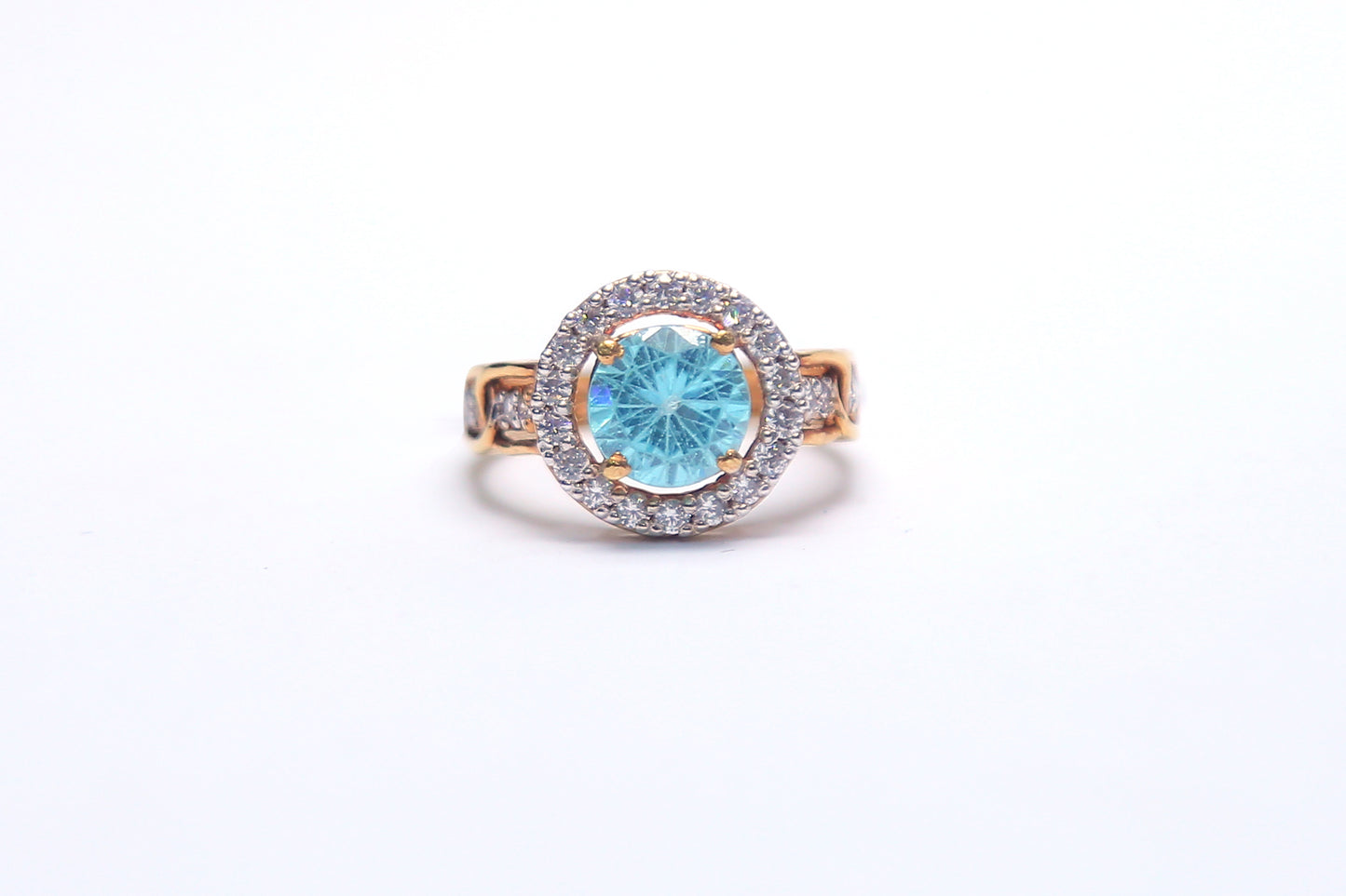 AQUA & ZIRCON WITH GOLD ELECTROPLATING
