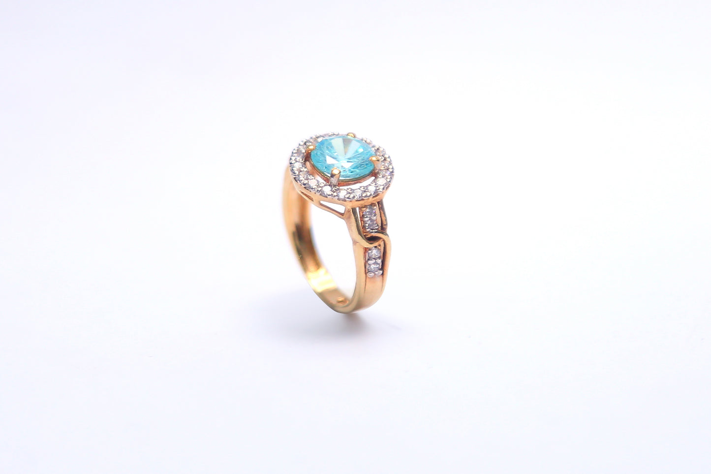 AQUA & ZIRCON WITH GOLD ELECTROPLATING