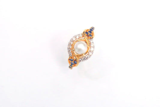 PEARL WITH WITH & ZIRCON - GOLD ELECTROPLATING