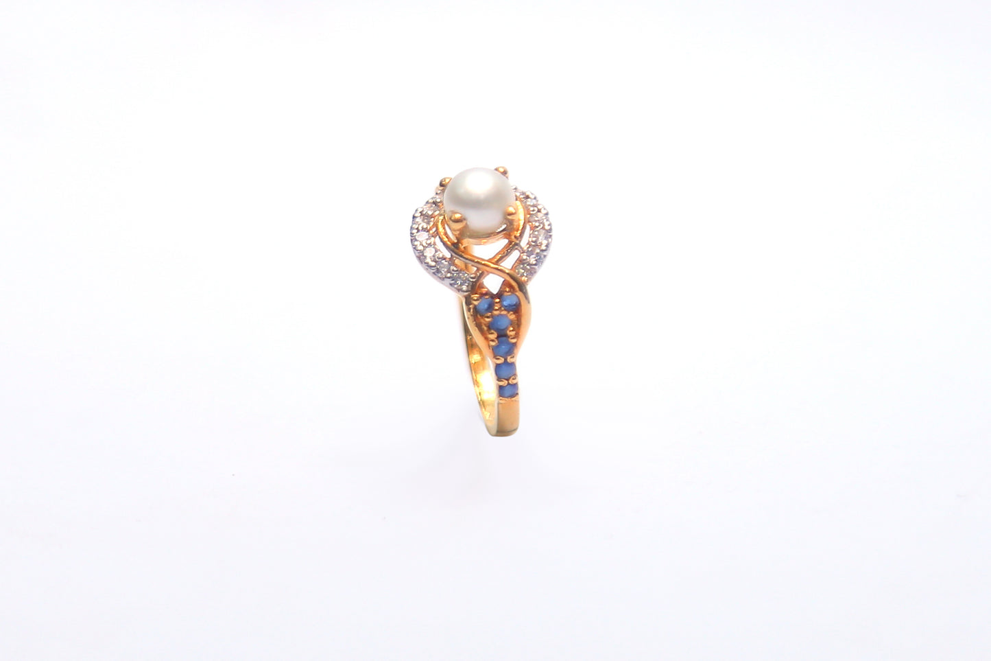 PEARL WITH WITH & ZIRCON - GOLD ELECTROPLATING