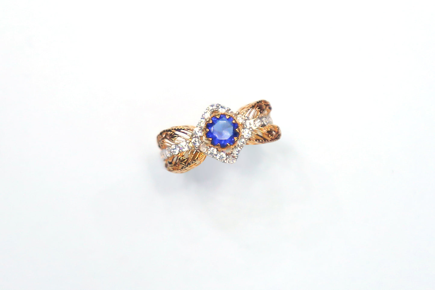 BLUE AND ZIRCON WITH ELECTRO GOLDPLATING