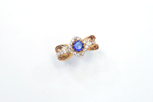 BLUE AND ZIRCON WITH ELECTRO GOLDPLATING