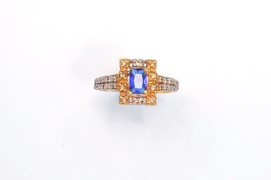 BLUE WITH ZIRCON AND CHAMPAGNE